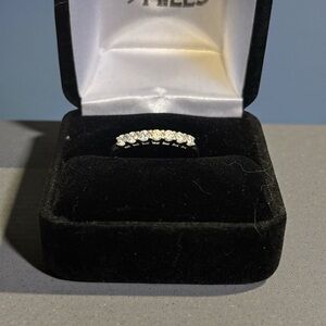 Sterling Silver Moissanite Half Eternity Band – Size 7 – New